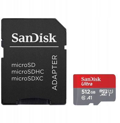 Carte Micro SD SANDISK 512Go + SD Adapter