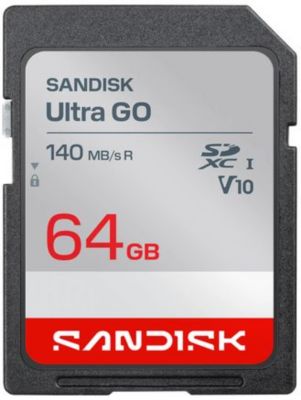 Carte SD SANDISK Ultra GO SD 64Go 140MBs C10 U1 UHS