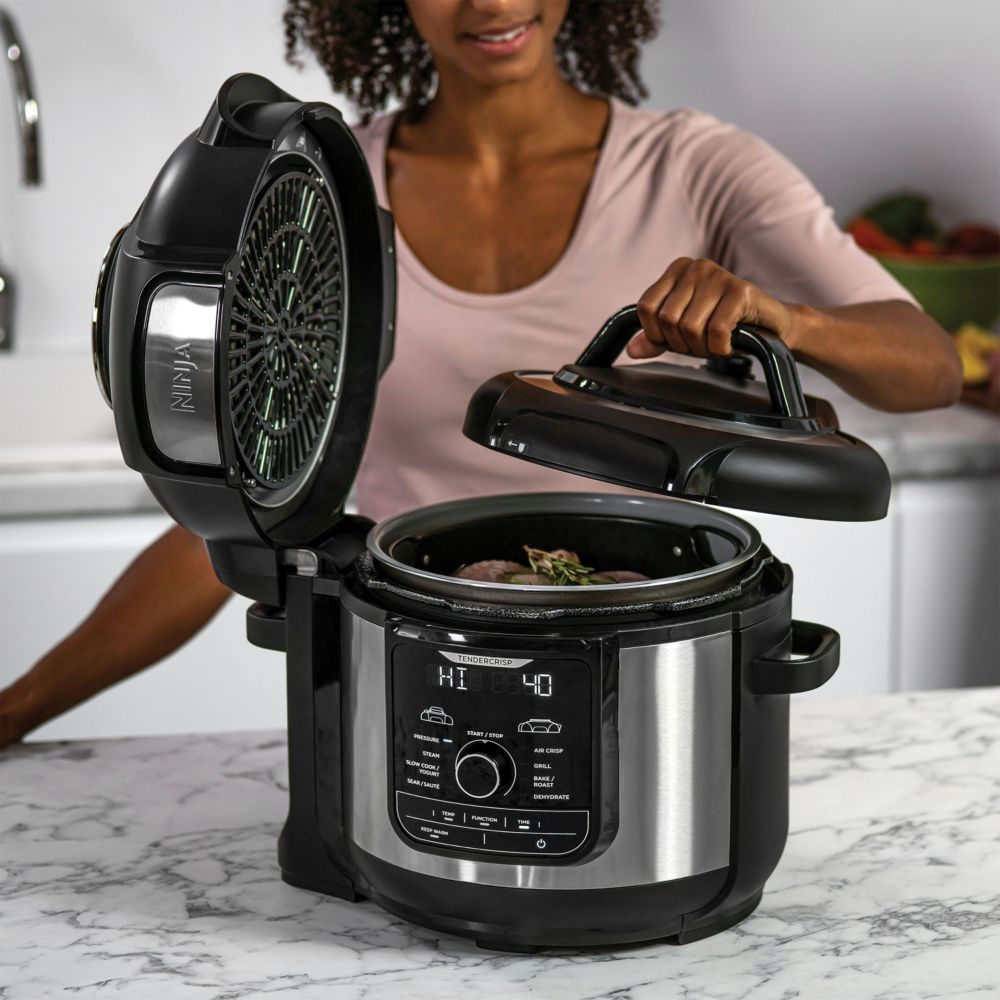 Multicuiseur Ninja Foodi MAX Air Fryer, SmartLid, 12 fonctions de cuisson  en 1, 7.5L, Multicuiseur 12 en 1, Cuisson sous pression, Friture à l'air