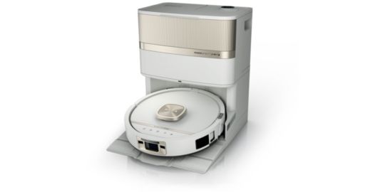 Robot Aspirateur Laveur SHARK PowerDetect UV Reveal Luxe Blanc Ivoire