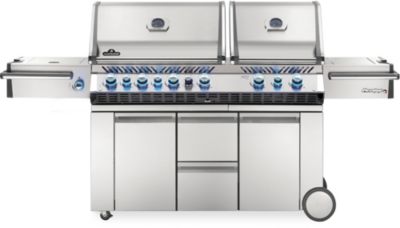 Barbecue gaz NAPOLEON Prestige PRO825RSBIPSS-3-FR inox 10 brûleurs sur chariot 72 cm + 47 cm