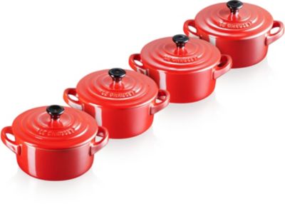 Mini cocotte LE CREUSET x4 Metallics 100 ml cerise