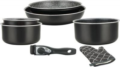 Batterie de cuisine HERZBERG HG8053-BLK Batterie de cuisine HERZBERG HG8053-BLK