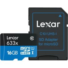 Carte SD LEXAR Carte Micro-SDHC 16 Go 633x avec adaptat