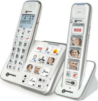 Geemarc Amplidect Combi 295 : Téléphone fixe senior avec répondeur intégré  et combiné sans fil