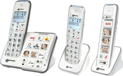 Geemarc téléphone sans fil grosses touches sénior amplidect 295 sos-pro -  avec médaillon dect d'appel d'urgence GEE3521350008838 - Conforama
