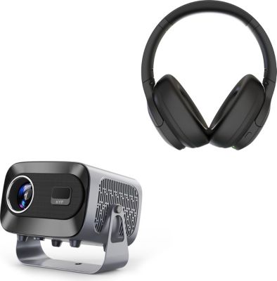 Vidéoprojecteur home cinéma KYF 4K Rétro et casque ANC