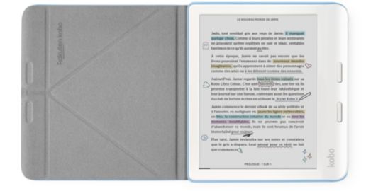 Protection KOBO Libra Colour Sleepcover Bleu
