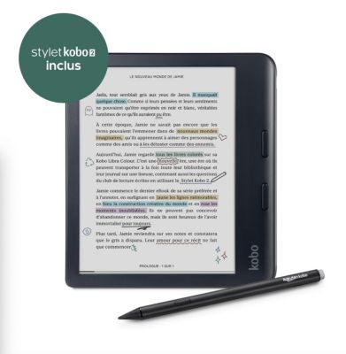 Liseuse eBook KOBO Pack Libra Colour + Stylus 2 noir