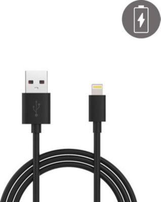 Câble de charge EVETANE USB_A/Lightning Noir 1m