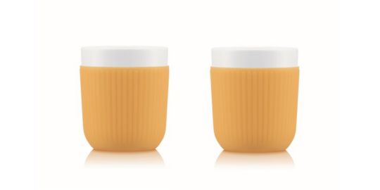 Set BODUM DOURO 2 tasses porcelaine avec manchon