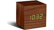 Radio réveil GINGKO Cube Click Clock - LED Noyer / Vert