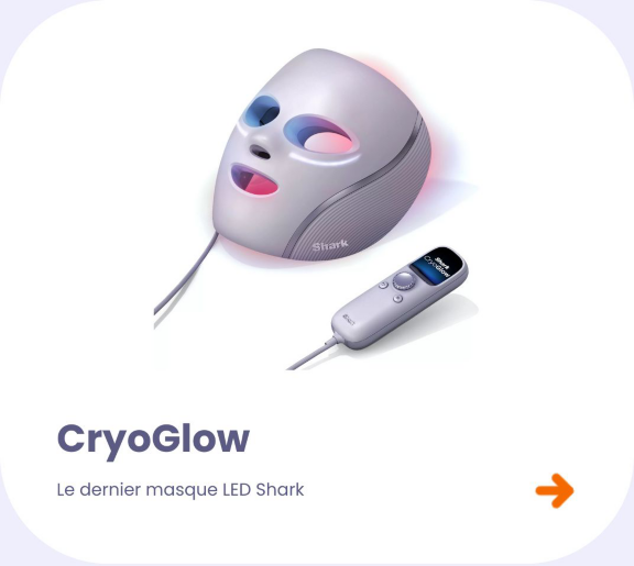 Masque LED SHARK CryoGlow avec rafraîchissement du contour des yeux Lilas