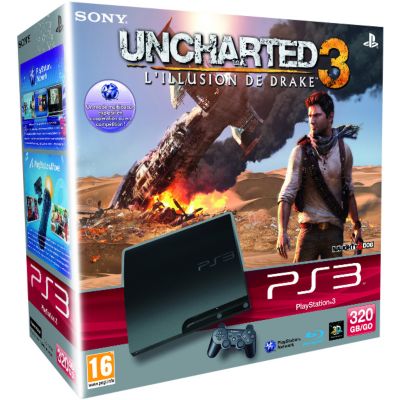 Console SONY Pack ps3 320G +uncharted 3 Reconditionné