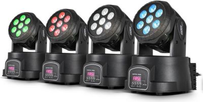 Jeu de lumières LYTOR Pack de 4 RGBW 7x12w Lyre Wash 84W QUAD