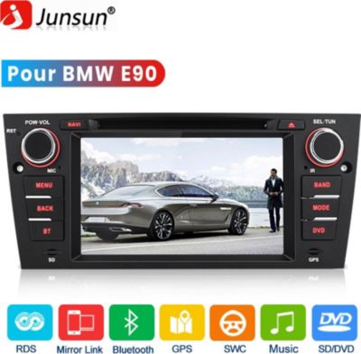Autoradio connecté JUNSUN pour BMW 3 Serie E90 SWC Wince CD DVD