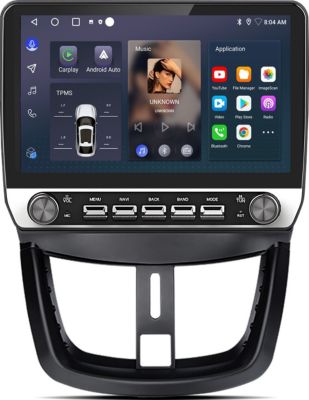 Autoradio connecté JUNSUN pour Peugeot 207 CC 2+64G 10.1" Carplay