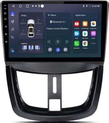 Autoradio connecté JUNSUN pour Peugeot 207 2006-15 64G 9"Carplay