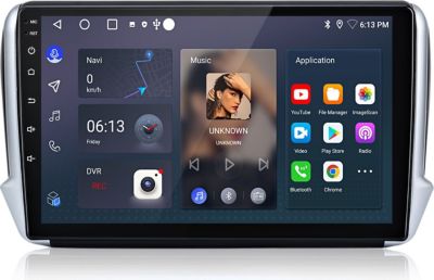 Autoradio connecté JUNSUN pour Peugeot 2008 2013-2017 128G Carplay