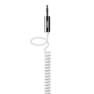 Câble Jack BELKIN Jack 3.5mm spirale blanc - 1M80