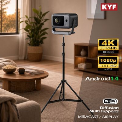 Vidéoprojecteur portable KYF 4K Gris et trepied