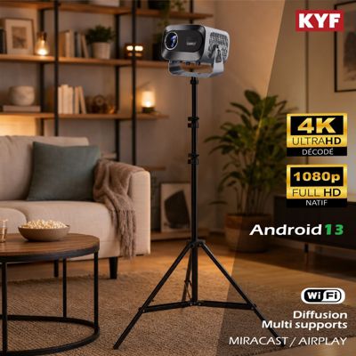Vidéoprojecteur portable KYF 4K rétro et trepied