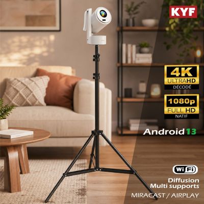 Vidéoprojecteur portable KYF 4K rechargeable et trepied