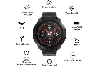 Montre sport POLAR GRIT X2 PRO Night Black S-L + H10