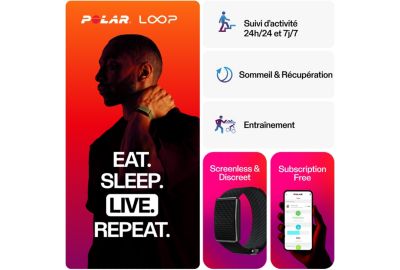 Bracelet connecté POLAR Loop Gen2 BLK/BLK S-L