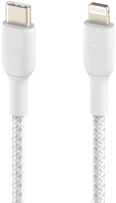 Câble Lightning BELKIN USB-C 2m tréssé blanc Câble Lightning BELKIN USB-C 2m tréssé blanc
