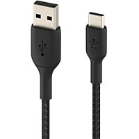 Câble USB C BELKIN vers USB noir 1m nylon tressé