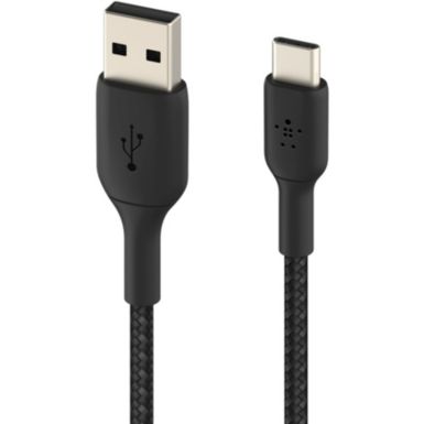 Câble USB C BELKIN vers USB noir 1m nylon tresse