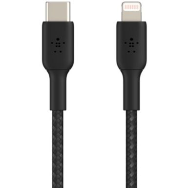 Câble Lightning BELKIN vers USB-C 2m noir tresse