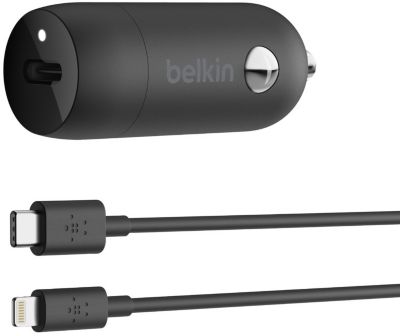 Chargeur allume-cigare BELKIN USB C 20W + cable noir