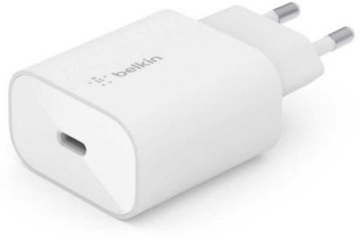 Chargeur secteur BELKIN 25W USB-C pour samsung et apple Blanc