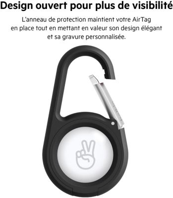 Accessoire tracker Bluetooth BELKIN Support sécurisé mousqueton Airtag Noir Accessoire tracker Bluetooth BELKIN Support sécurisé mousqueton Airtag Noir