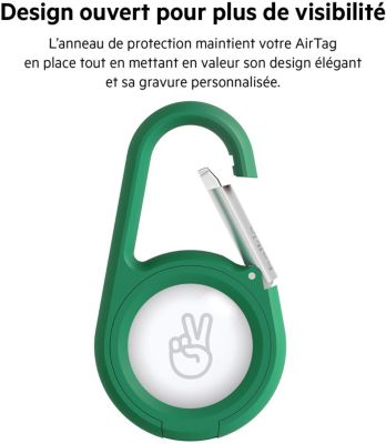 Accessoire tracker Bluetooth BELKIN Support sécurisé mousqueton Airtag Vert