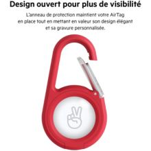 Accessoire tracker Bluetooth BELKIN Support securise mousqueton Airtag Rouge