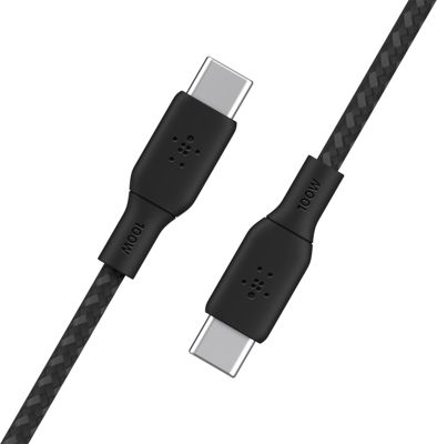 Câble alimentation BELKIN USB-C vers USB-C Nylon Tressé 2 mètres