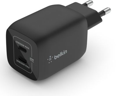 Chargeur secteur BELKIN USB C x2 65W GaN PPS Noir