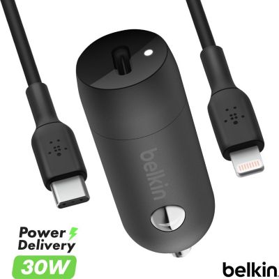 Chargeur allume cigare BELKIN Belkin Chargeur voiture USB-C 30W + Câbl