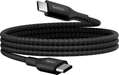 Câble alimentation BELKIN USB C 240W Nylon Tressé 1m Noir