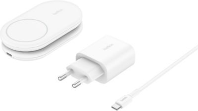 Adaptateur de voyage BELKIN induction 15W 2en1 blanc