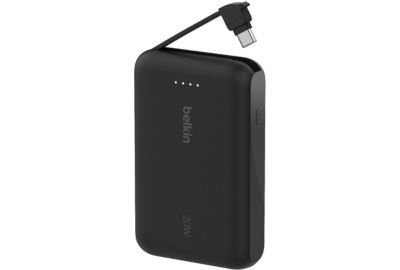 Batterie externe BELKIN 10000 mAh avec cable USB-C intégre noir