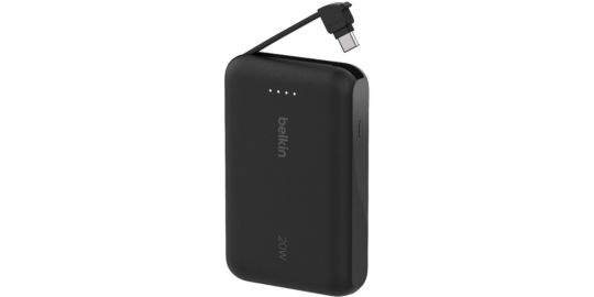 Batterie externe BELKIN 10000 mAh avec cable USB-C intégre noir