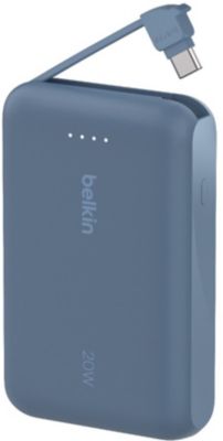 Batterie externe BELKIN 10000 mAh avec cable USB-C intégre bleu