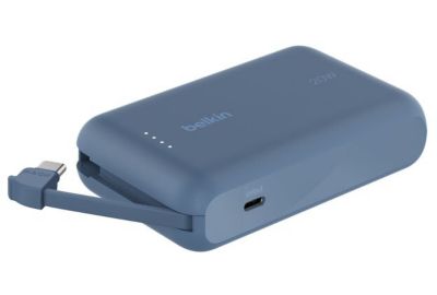 Batterie externe BELKIN 10000 mAh avec cable USB-C intégre bleu
