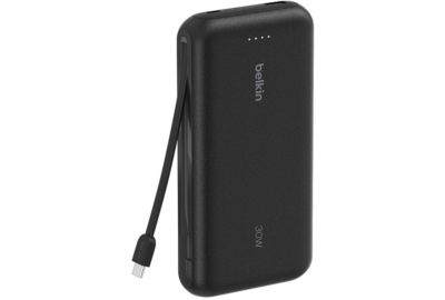 Batterie externe BELKIN 20000 mAh avec cable USB-C intégre noir