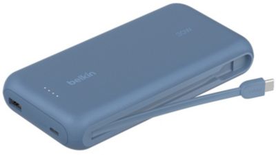 Batterie externe BELKIN 20000 mAh avec cable USB-C intégre bleu