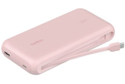 Batterie externe BELKIN 20000 mAh avec cable USB-C intégre pink